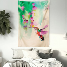 Colibri and Flowers Tapestry