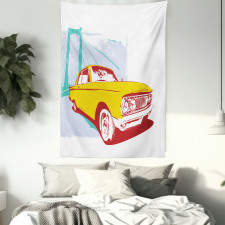 Old Car Grunge Artwork Tapestry