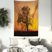 Old Oak at Sunset View Tapestry