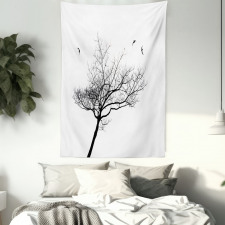 Tree Flying Birds Tapestry