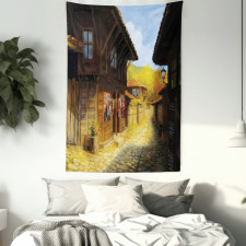 Wooden Houses in Fall Tapestry