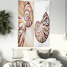 Seashells Abstract Boho Tapestry