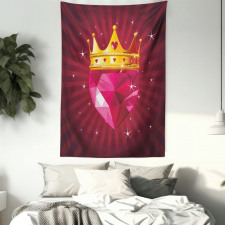 Pink Diamond Crown Art Tapestry