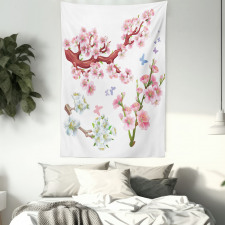 Vivid Flowering Branch Tapestry