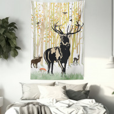 Autumn Forest Wild Animal Tapestry