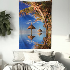 Palm Trees Calm Ocean Tapestry