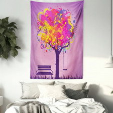 Colorful Leaves Swing Art Tapestry