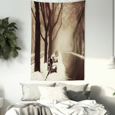 Street View Foggy Day Tapestry