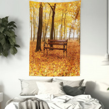 Misty Autumn Park Rustic Tapestry