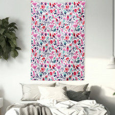 Ornate Swirls Tulip Art Tapestry