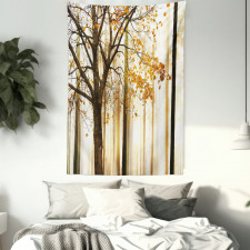 Bare Branches Fall Leaves Tapestry