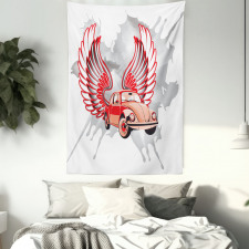 Vintage Car with Wings Tapestry