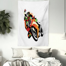 Motorcycle Racer Sport Tapestry