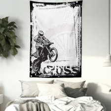 Motocross Racer Tapestry
