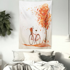 Orange Autumn Tree Tapestry
