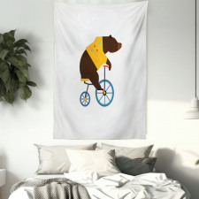 Bear Bicycle Circus Tapestry