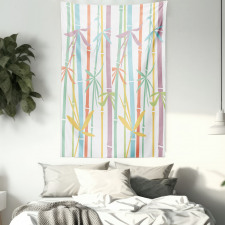 Colorful Bamboo Tree Tapestry
