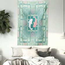 Dolphin Couple Asian Tapestry