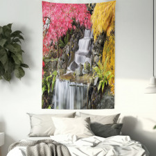 Tropical Fall Flowers Tapestry
