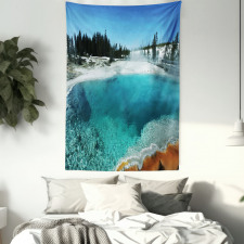 Snowy Forest Pool Tapestry