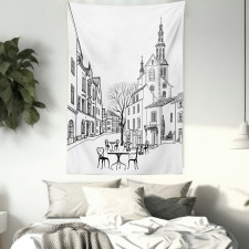 Old City Sketch Tapestry