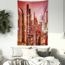 Dubai Night Cityscape Tapestry