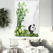 Panda Bear Bamboo Tapestry
