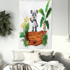 Baby Panda Posing Tapestry