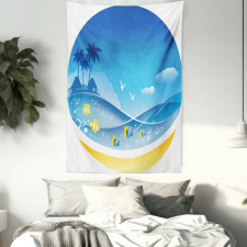 Tropic Cartoon Sea Tapestry
