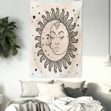 Sun and Moon Mystical Tapestry