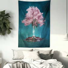 Pink Blossom Art Tapestry