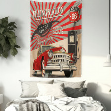 Retro Poster Effect Tapestry