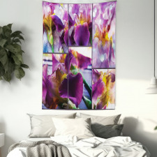 Blooming Iris Flowers Tapestry