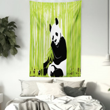 Panda in Bamboo Forest Tapestry