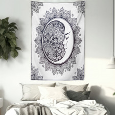 Boho Star Moon Mandala Tapestry