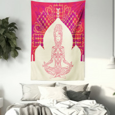 Mandala Meditation Girl Tapestry