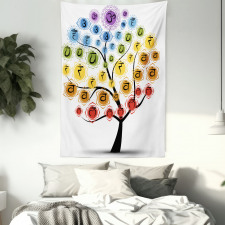 Yoga Tree with Chakras Tapestry