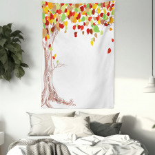 Mother Earth Theme Trees Tapestry