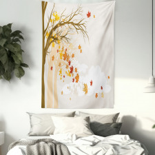 Pastel Colored Autumn Trees Tapestry