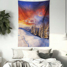 Mountains Pine Trees Tapestry