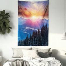 Sunset in Mountains Tapestry