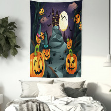 Horror Castle Pumpkin Tapestry