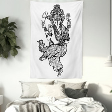 Dancing Elephant Sketch Tapestry