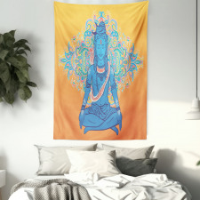 Asian Meditation Ancient Motif Tapestry