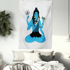 Mystic Figure in Yoga Pose Tapestry