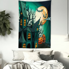 Halloween Haunted Castle Tapestry