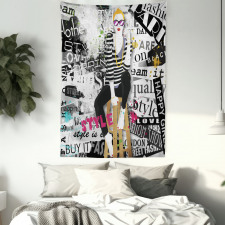 Fashion Girl Grunge Tapestry