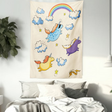 Pastel Flying Pony Art Tapestry