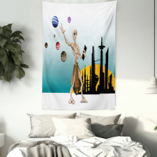 Alien Planets Galaxy Tapestry