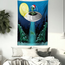Alien Christmas Art Tapestry